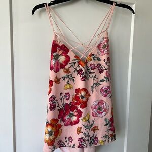 Express Pink Asymmetrical Floral Camisole